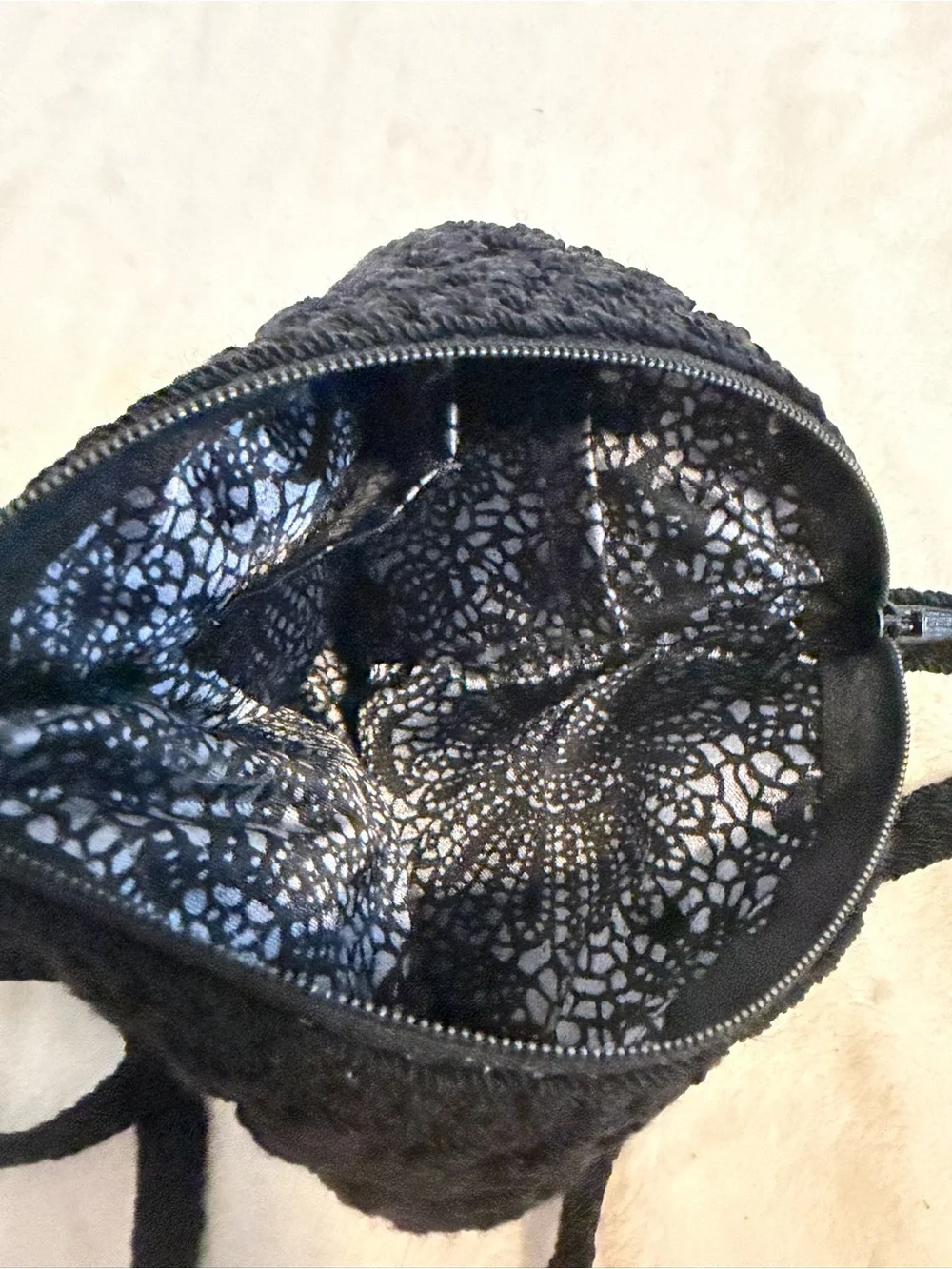 Black Crochet Crossbody Bag - Unbranded